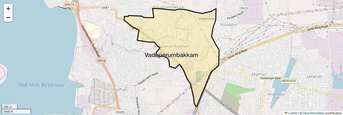 Location Map of Vadaperumbakkam, Chennai