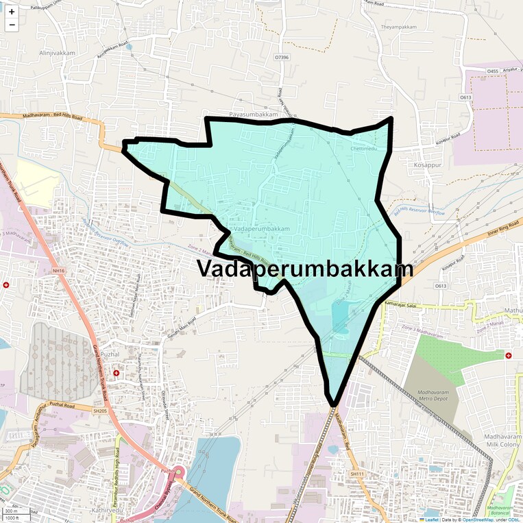 Location Map of Vadaperumbakkam