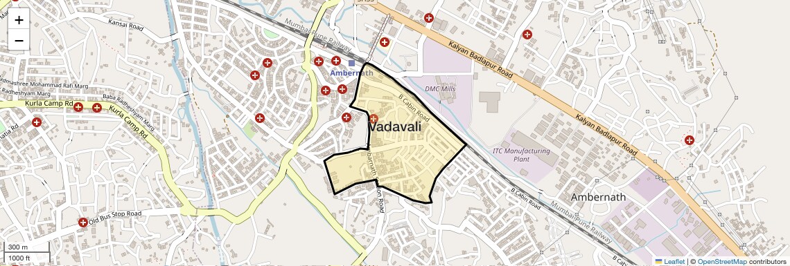 Location Map of Vadavali, Thane