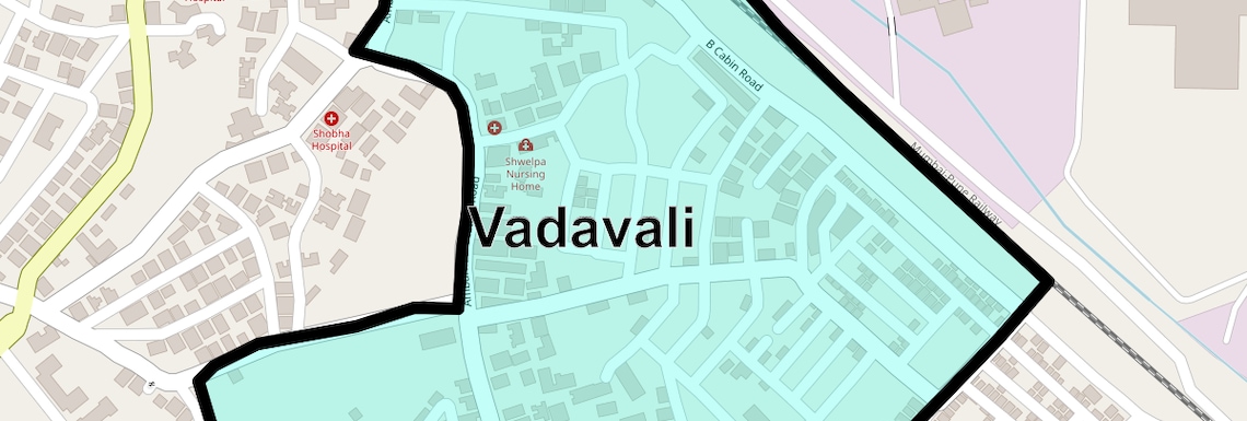 Location Map of Vadavali, Thane