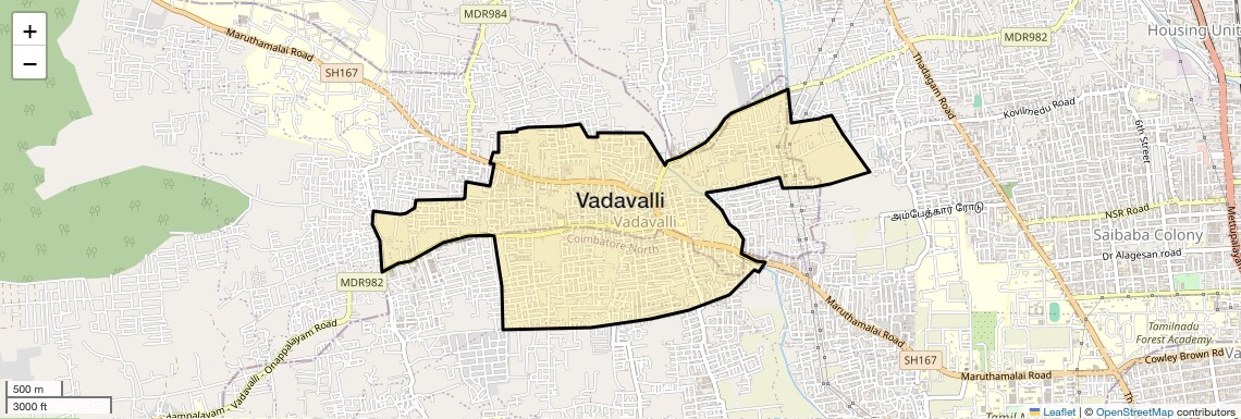 Location Map of Vadavalli, Coimbatore