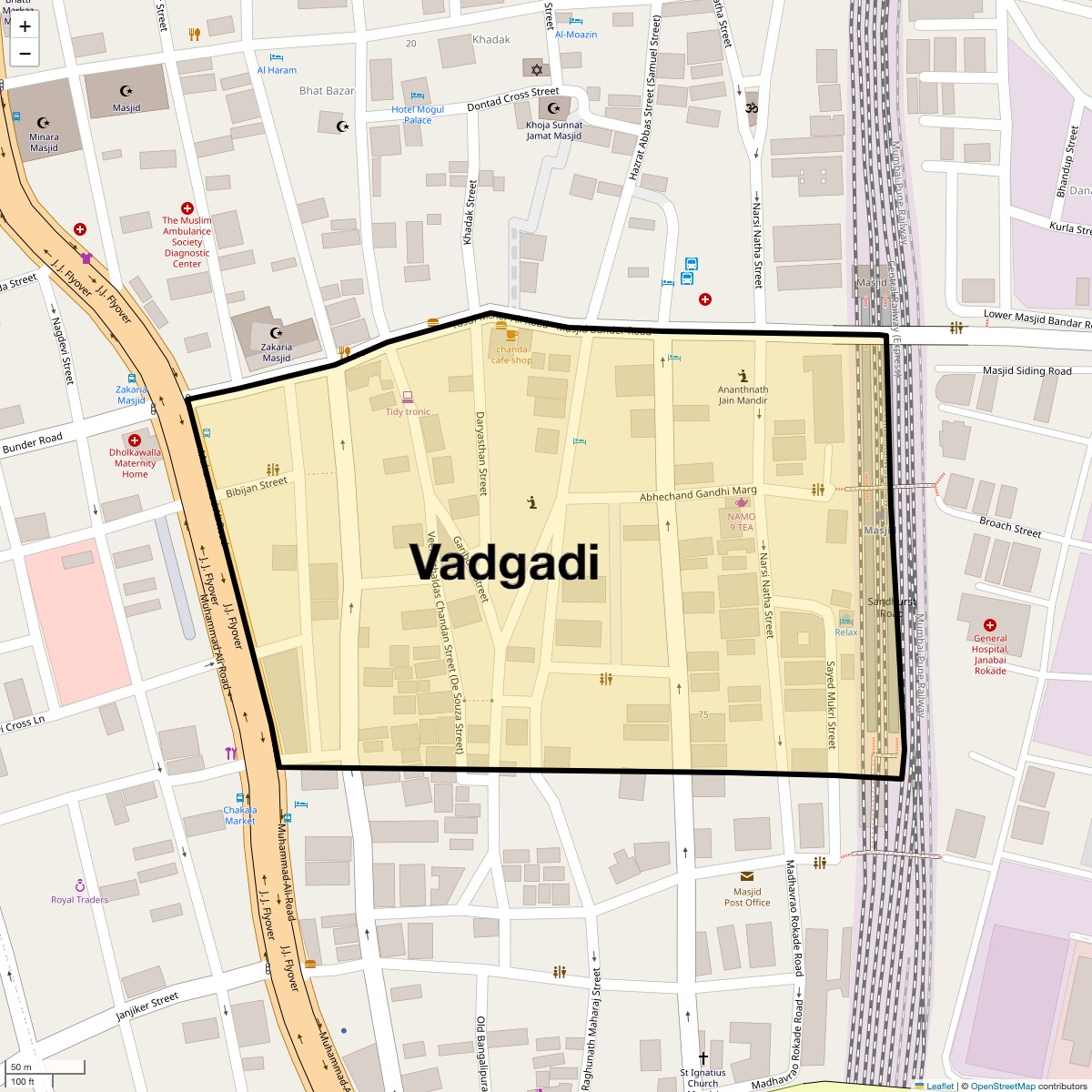 Location Map of Vadgadi, Mumbai
