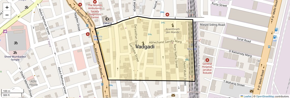 Location Map of Vadgadi, Mumbai