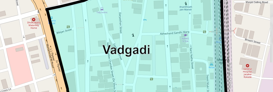 Location Map of Vadgadi, Mumbai