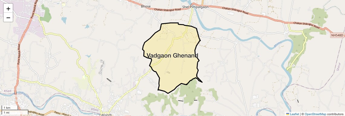 Location Map of Vadgaon Ghenand, Pune