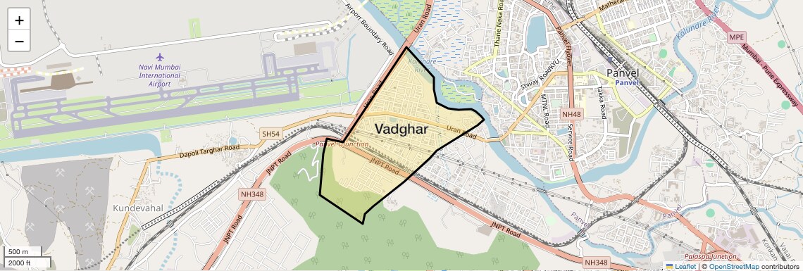 Location Map of Vadghar, Navi Mumbai