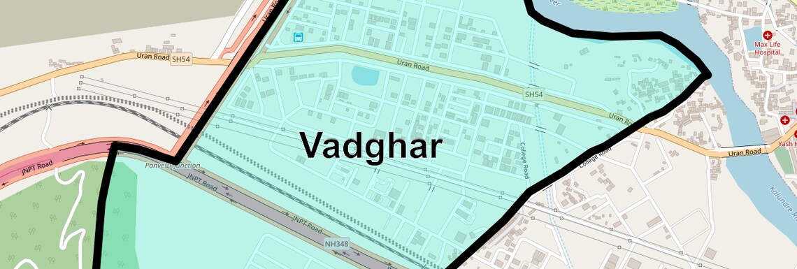 Location Map of Vadghar, Navi Mumbai