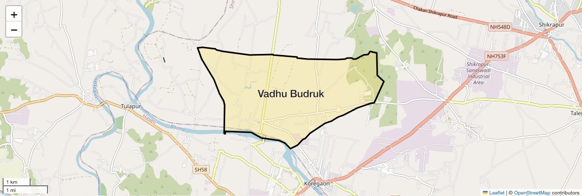 Location Map of Vadhu Budruk, Pune