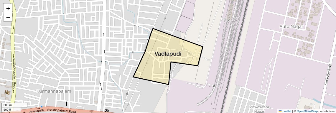 Location Map of Vadlapudi, Vizag