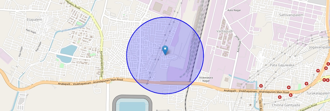 Location Map of Vadlapudi, Vizag