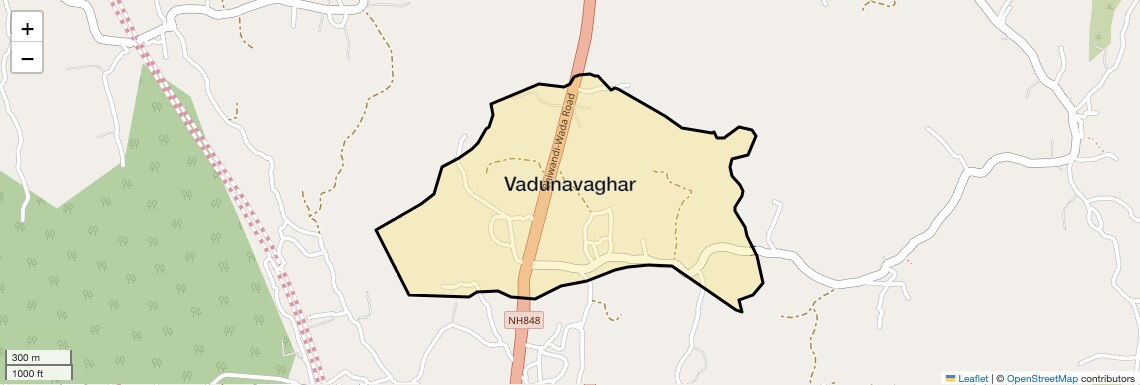 Location Map of Vadunavaghar, Thane