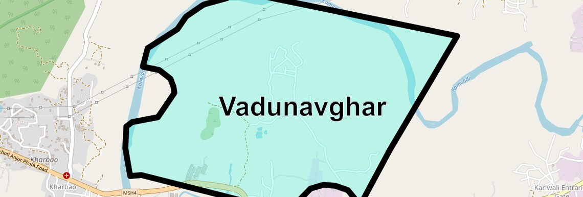 Location Map of Vadunavghar, Thane