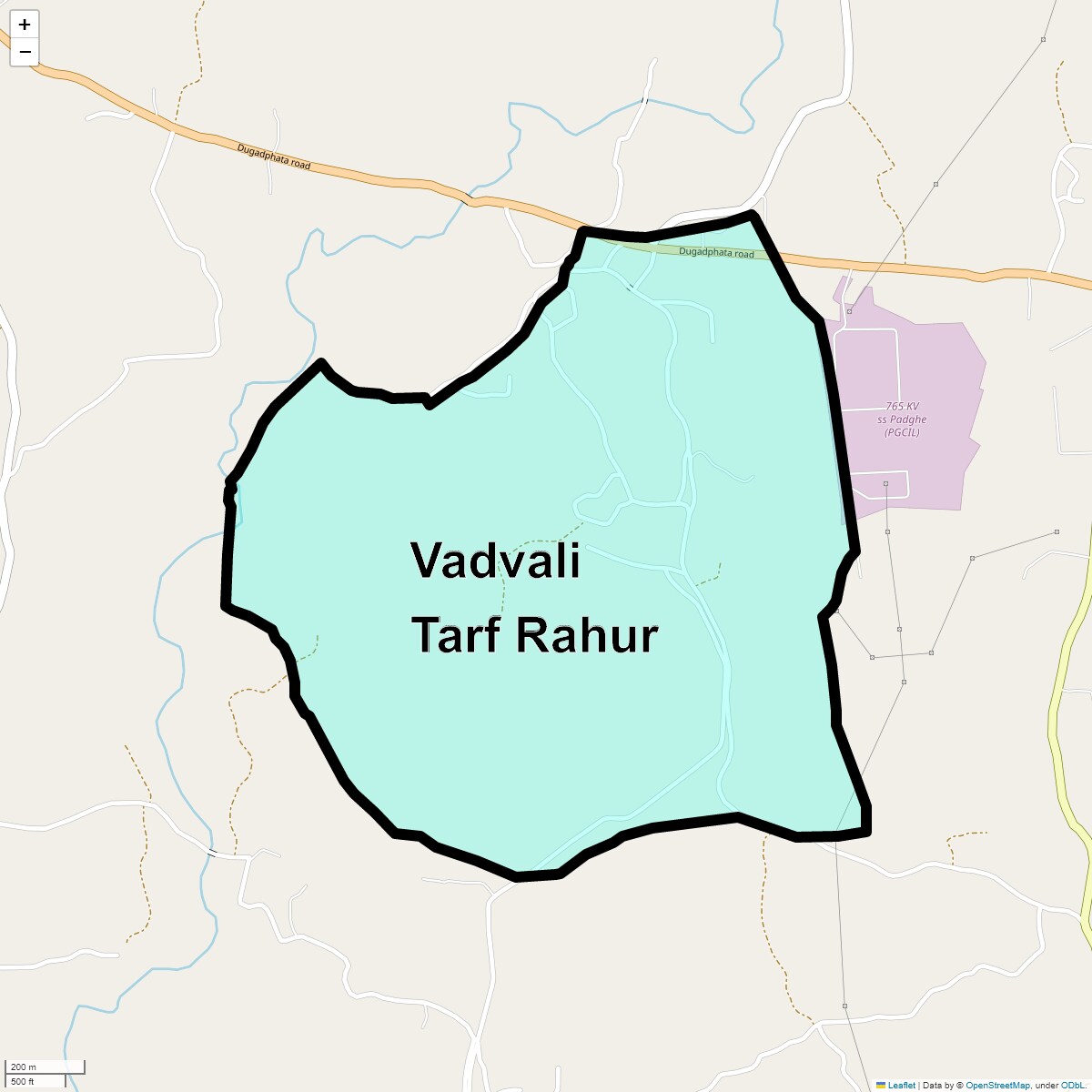 Location Map of Vadvali Tarf Rahur, Thane