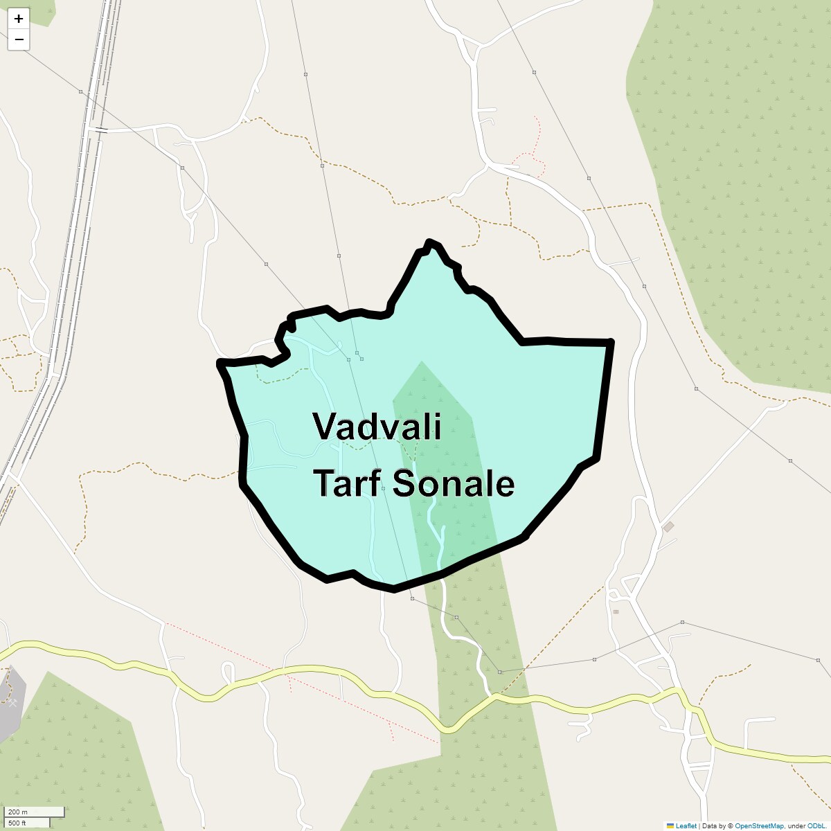 Location Map of Vadvali Tarf Sonale, Thane