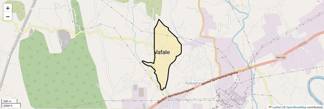 Location Map of Vafale, Thane