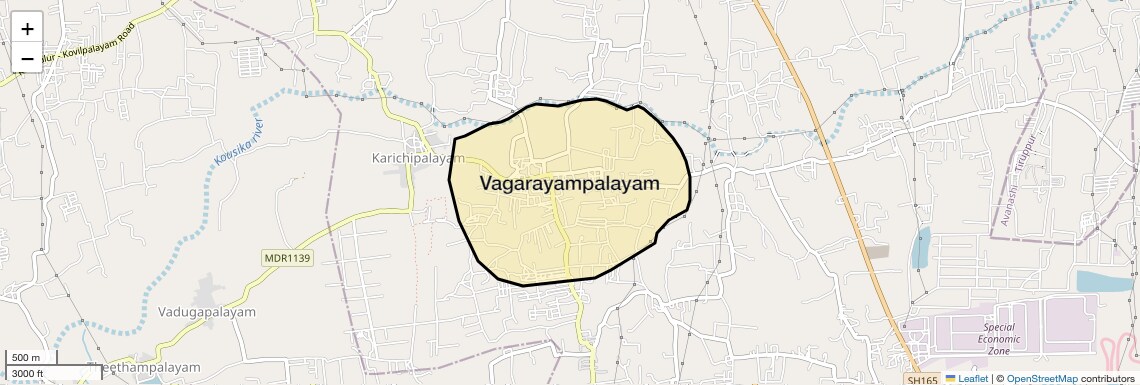Location Map of Vagarayampalayam, Coimbatore
