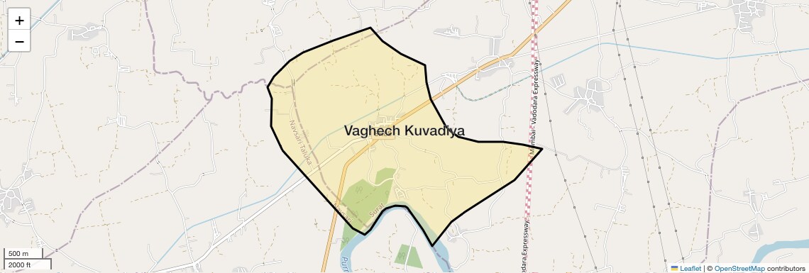 Location Map of Vaghech Kuvadiya, Surat
