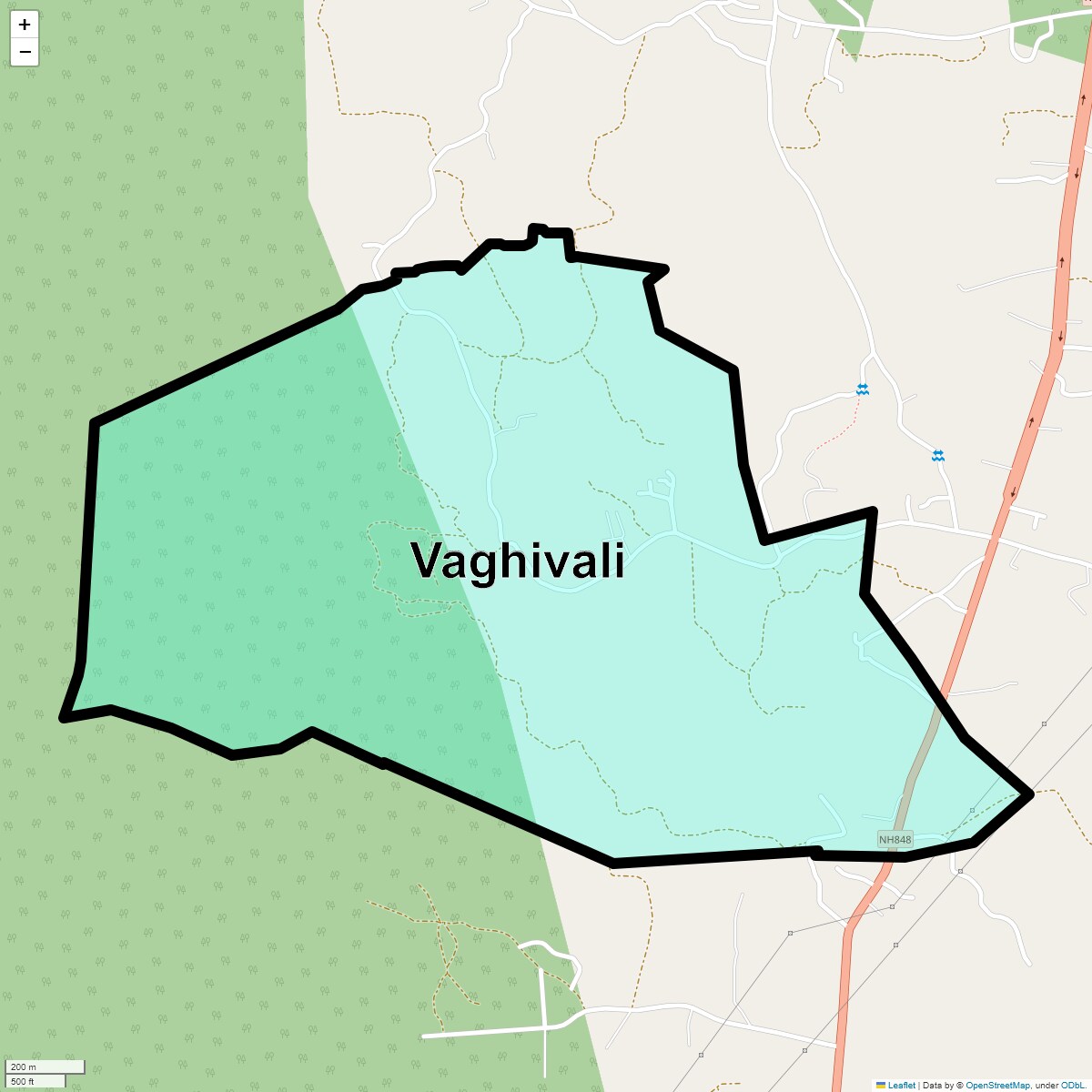Location Map of Vaghivali, Thane