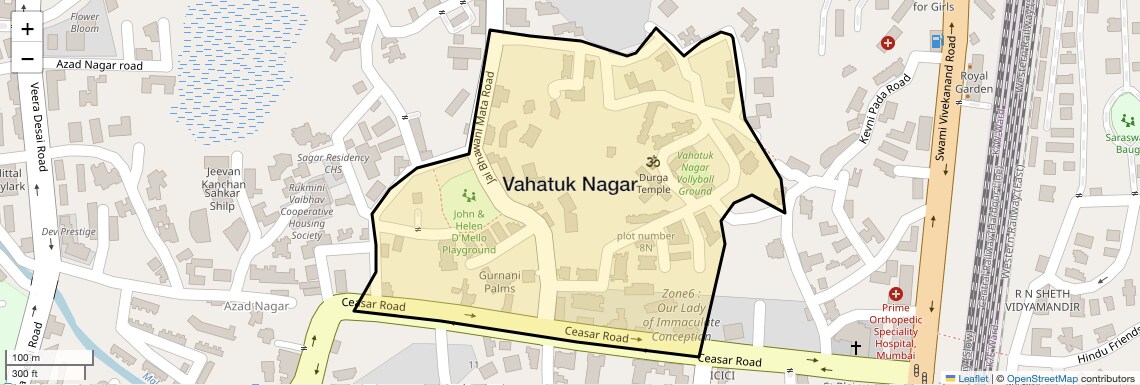 Location Map of Vahatuk Nagar, Mumbai