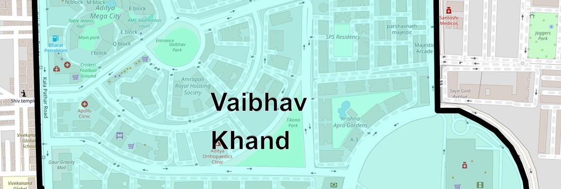 Location Map of Vaibhav Khand, Ghaziabad