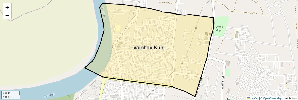 Location Map of Vaibhav Kunj, Agra