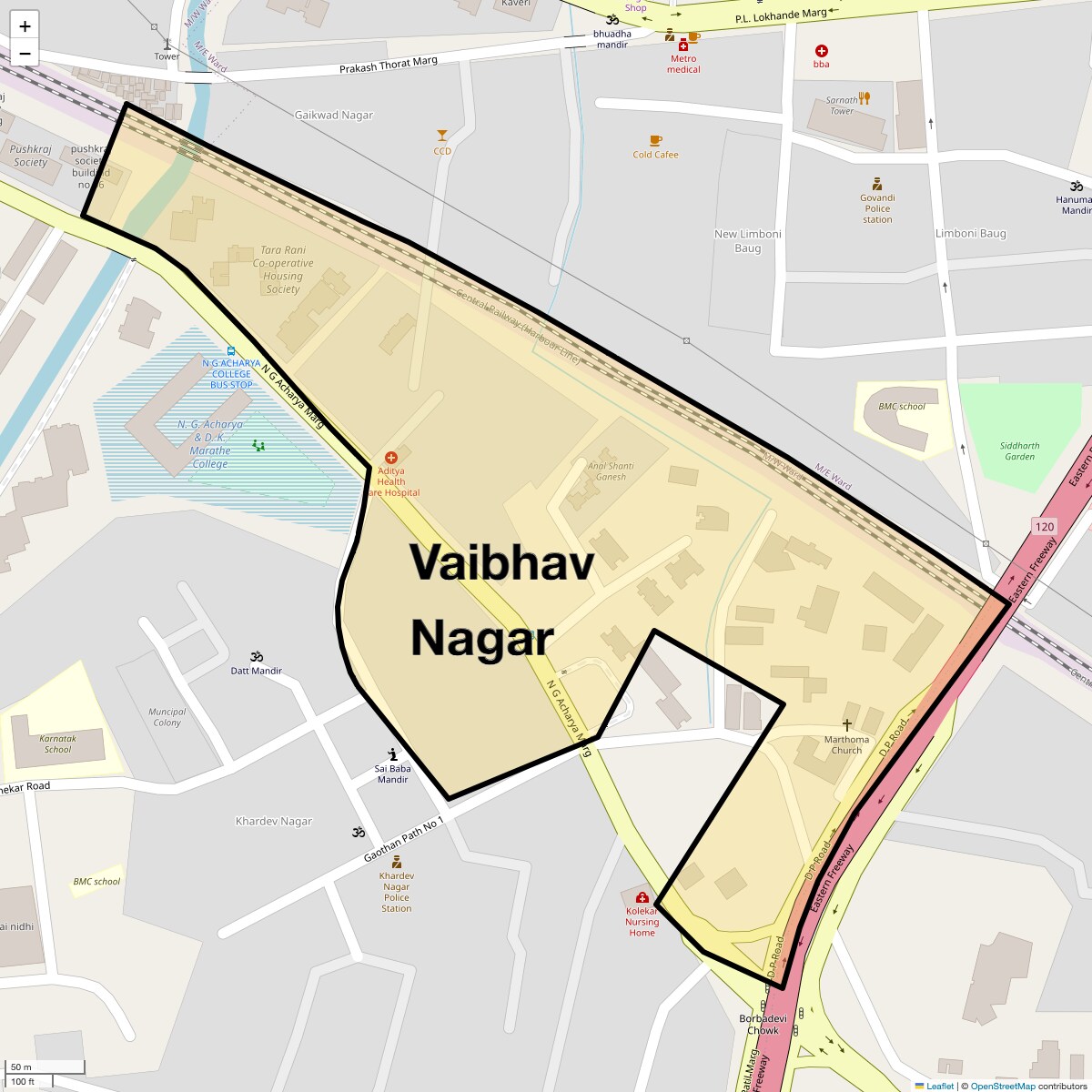 Location Map of Vaibhav Nagar, Mumbai