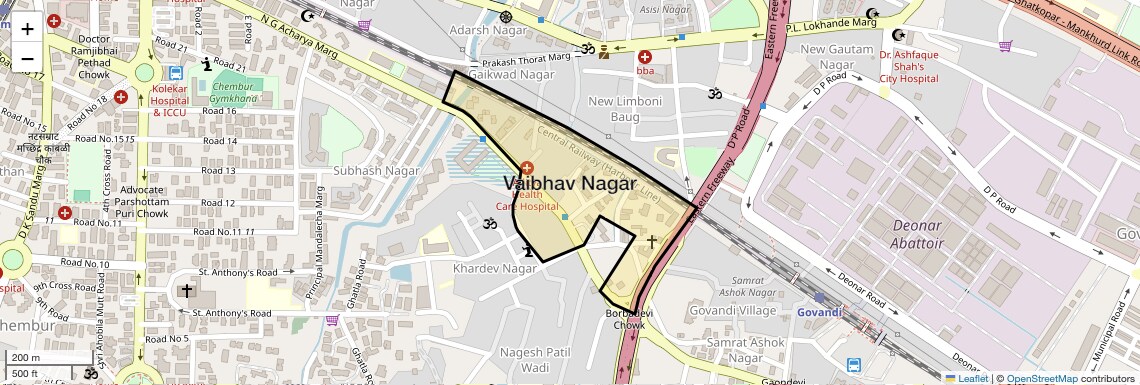 Location Map of Vaibhav Nagar, Mumbai