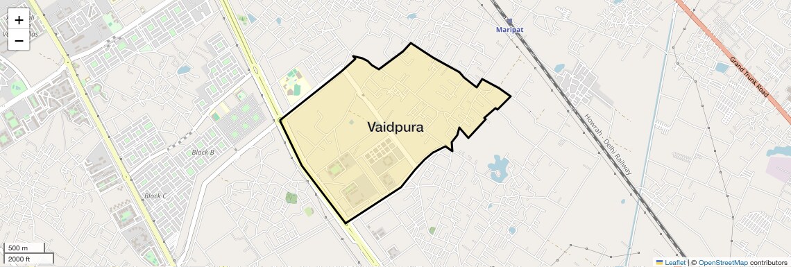 Location Map of Vaidpura, Greater Noida