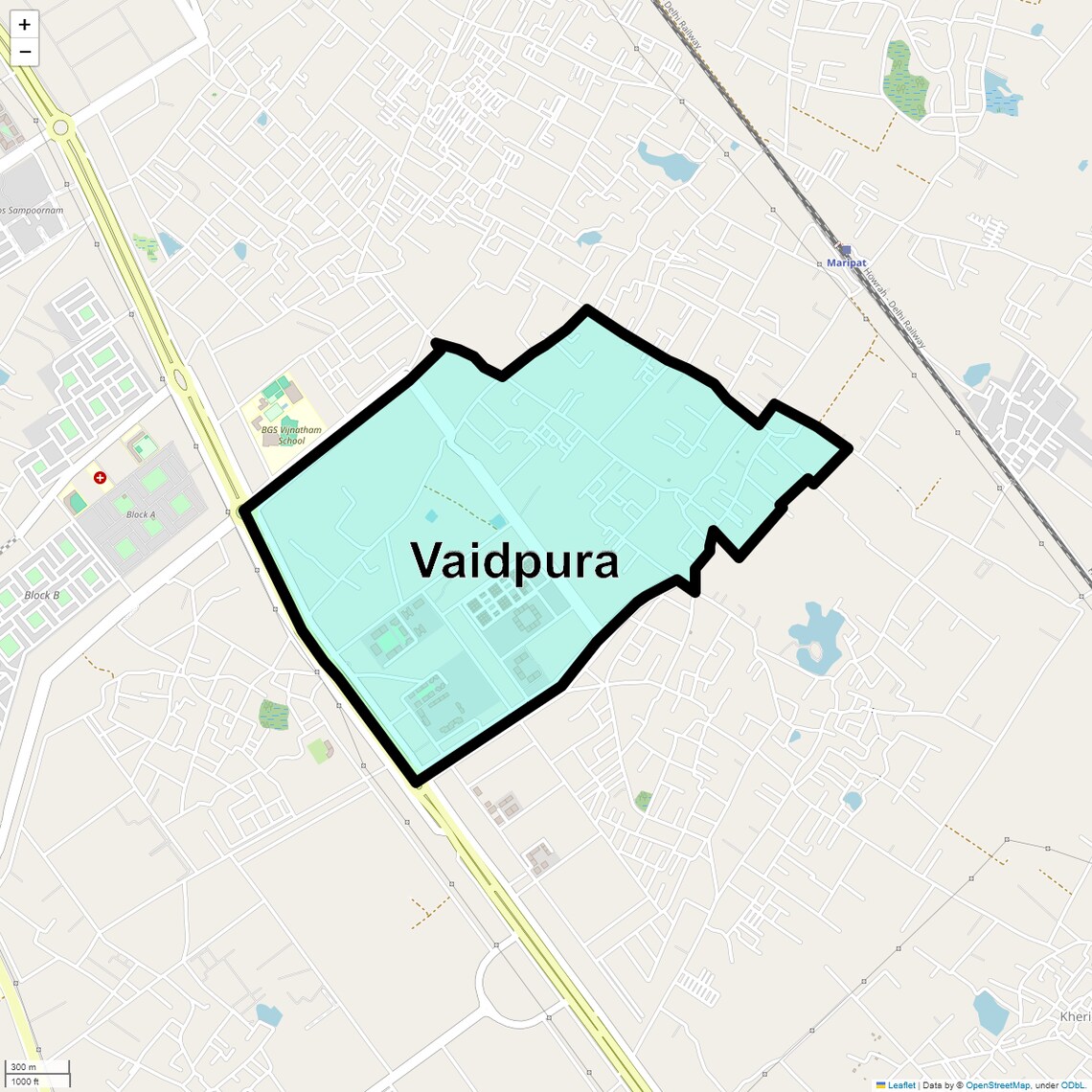 Location Map of Vaidpura, Greater Noida