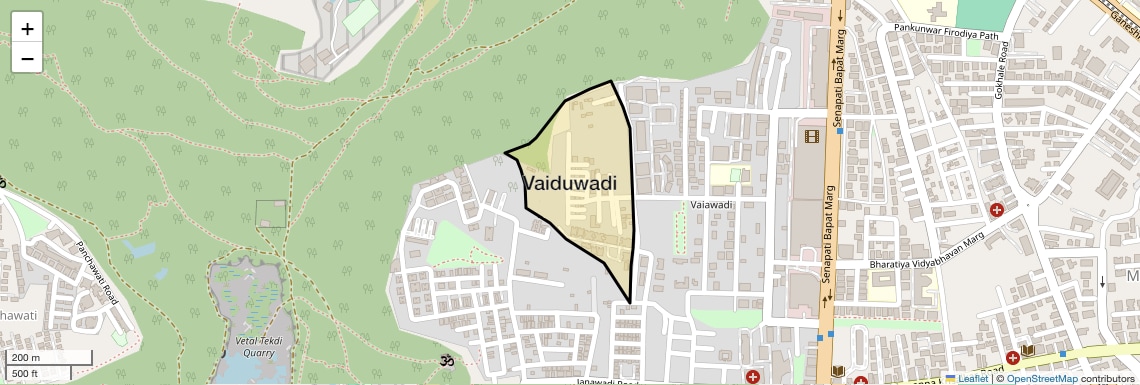 Location Map of Vaiduwadi, Pune