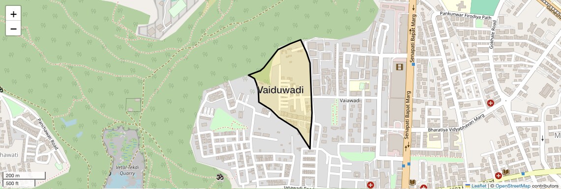 Location Map of Vaiduwadi, Pune