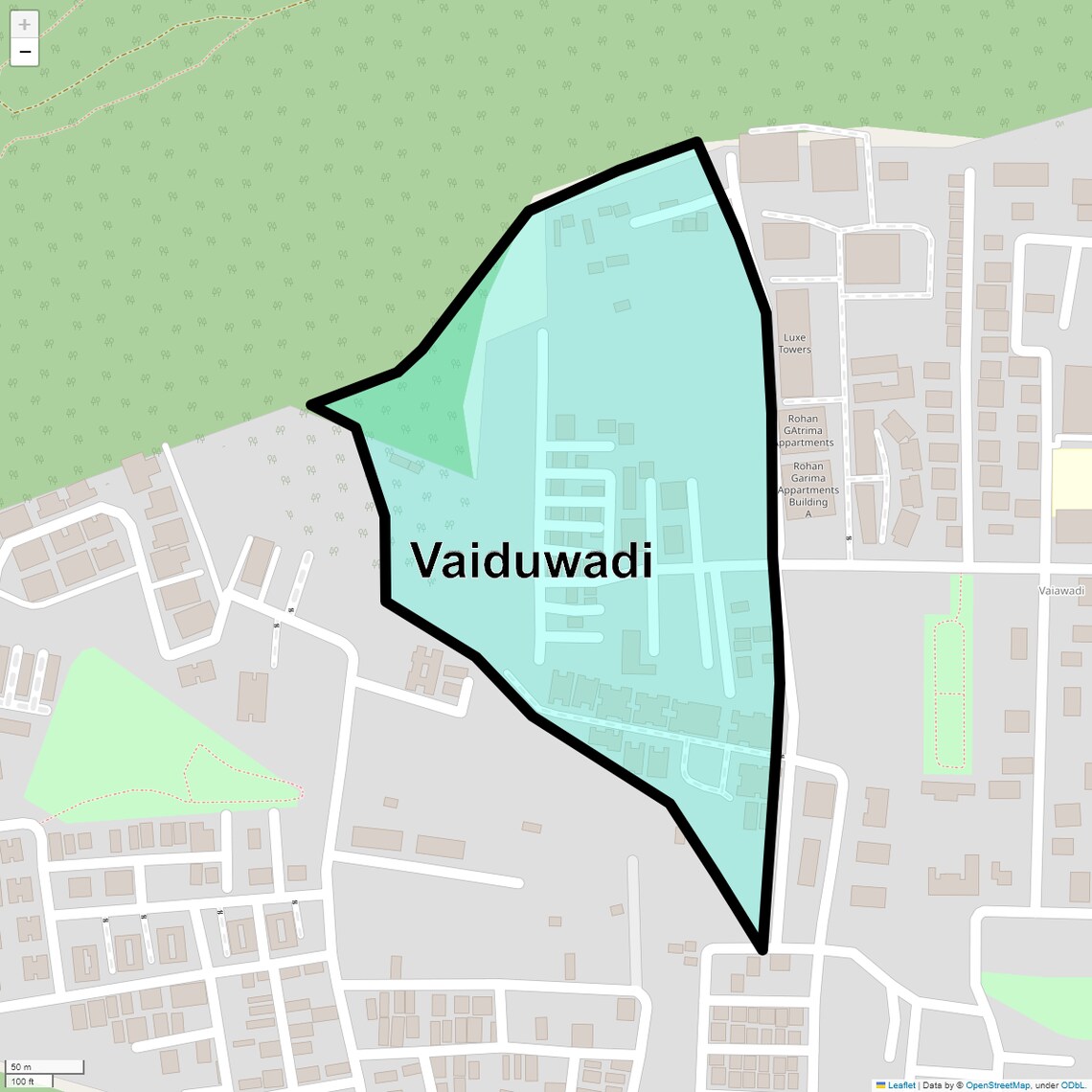 Location Map of Vaiduwadi, Pune