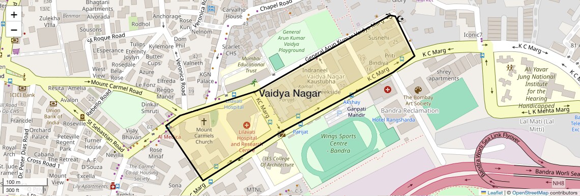 Location Map of Vaidya Nagar, Mumbai