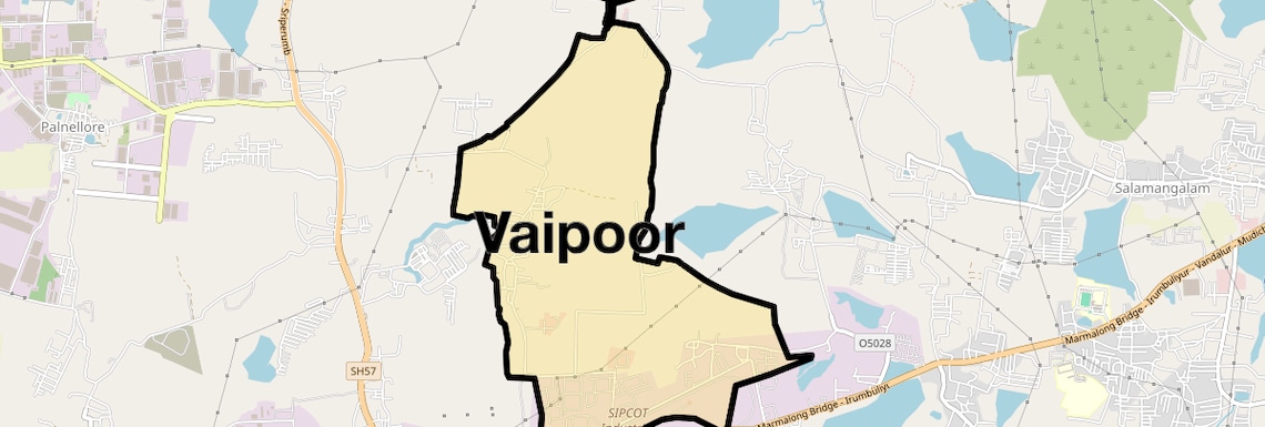 Location Map of Vaipoor, Chennai