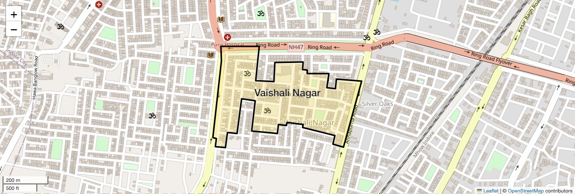 Location Map of Vaishali Nagar, Indore