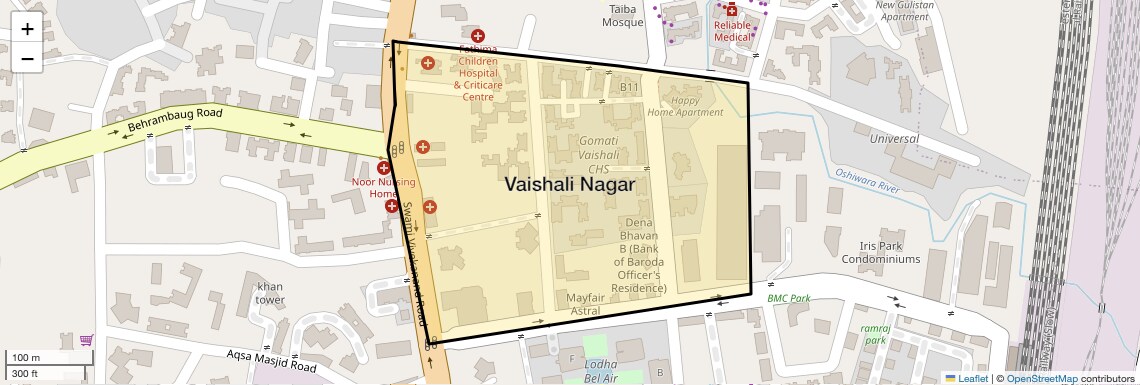 Location Map of Vaishali Nagar, Mumbai