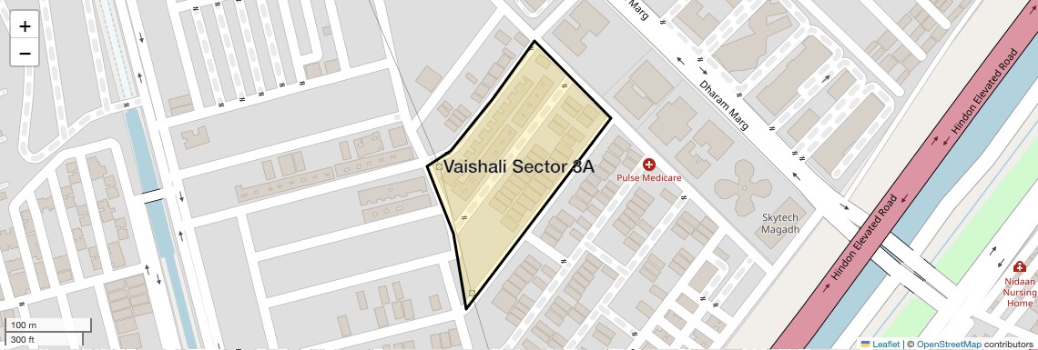 Location Map of Vaishali Sector 3A, Ghaziabad