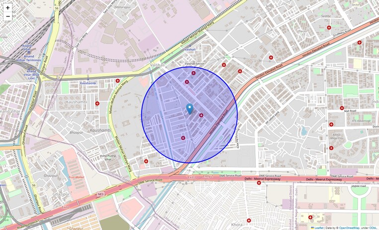 Location Map of Vaishali Sector 3a