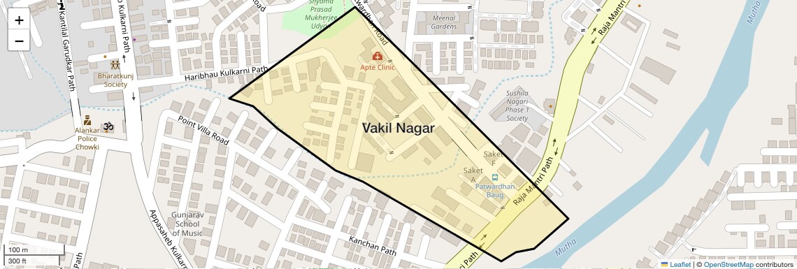 Location Map of Vakil Nagar, Pune