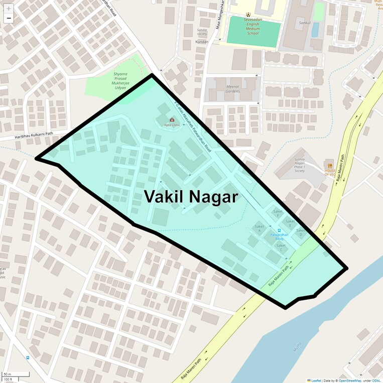 Location Map of Vakil Nagar