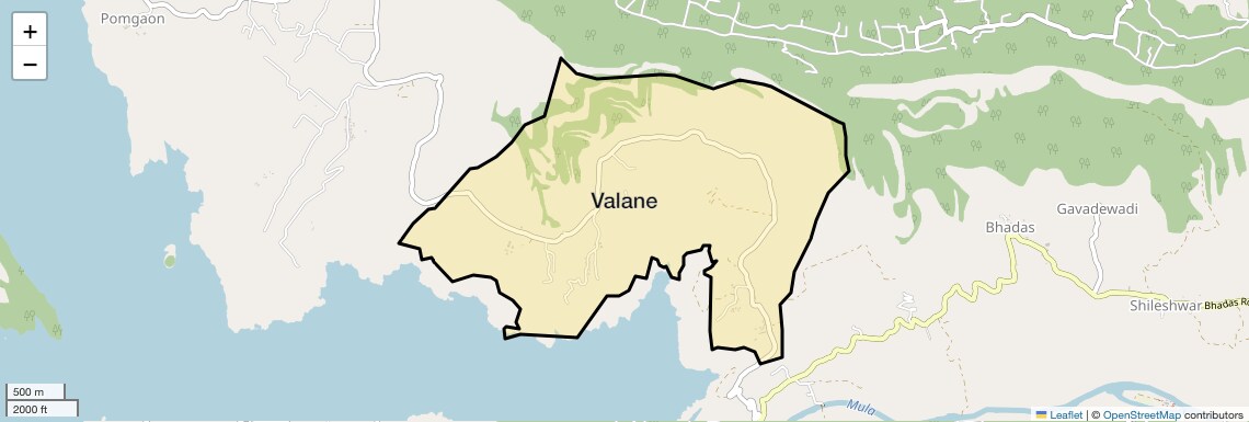 Location Map of Valane, Pune