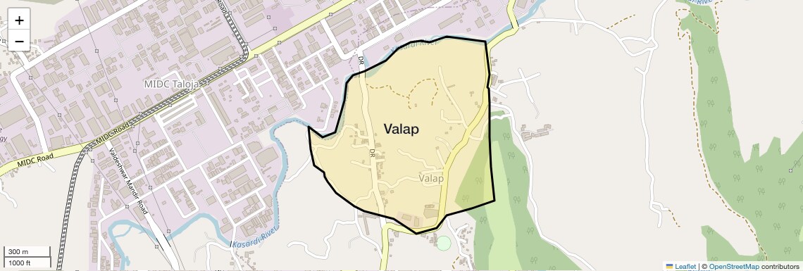 Location Map of Valap, Navi Mumbai