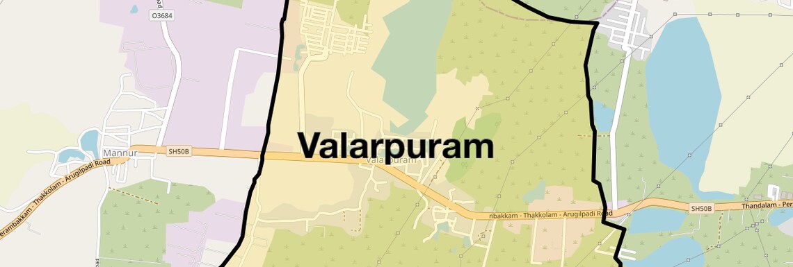 Location Map of Valarpuram, Chennai
