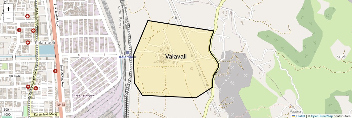Location Map of Valavali, Navi Mumbai