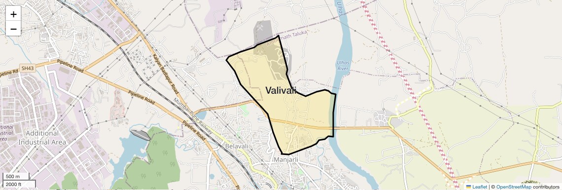 Location Map of Valivali, Thane