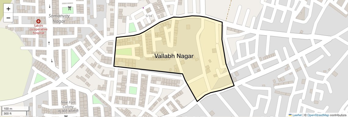 Location Map of Vallabh Nagar, Bhopal