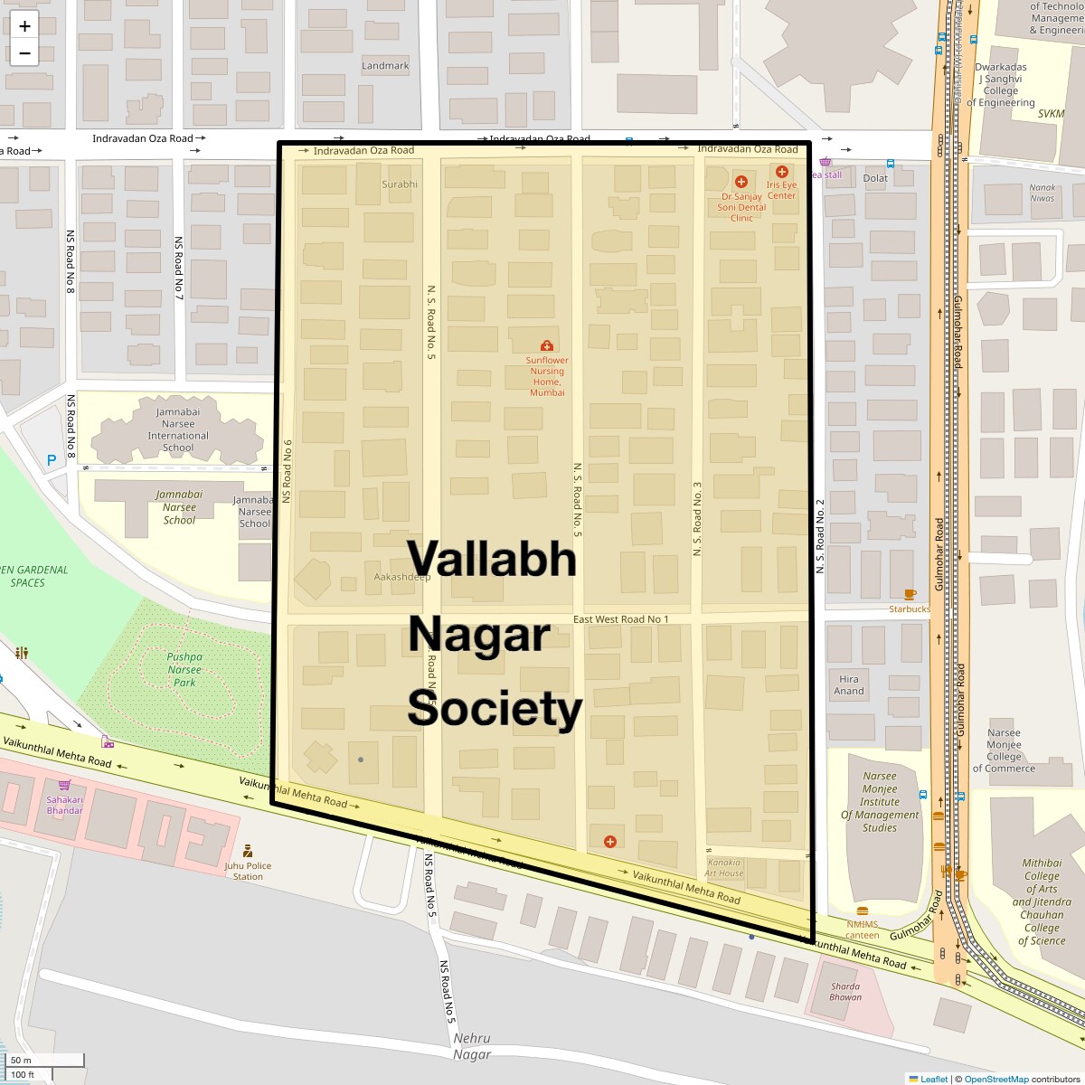 Location Map of Vallabh Nagar Society, Mumbai