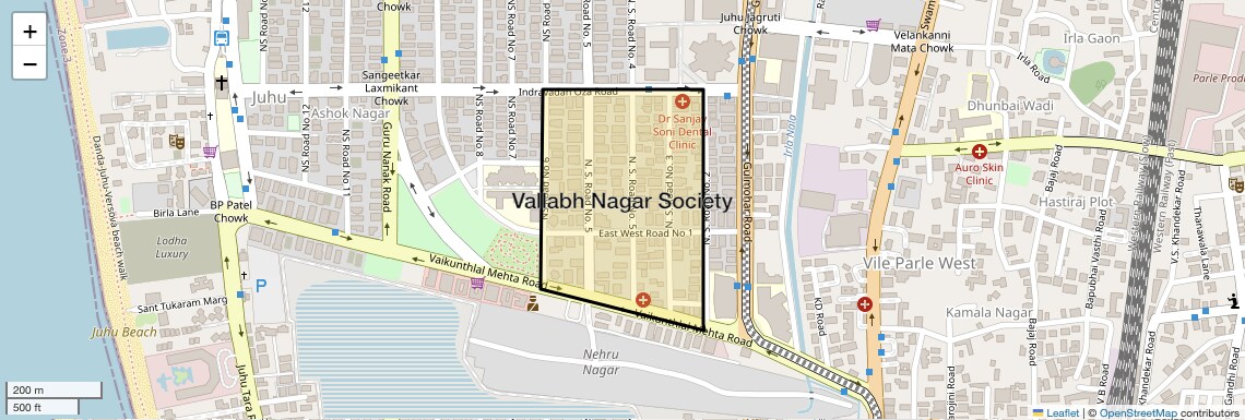 Location Map of Vallabh Nagar Society, Mumbai