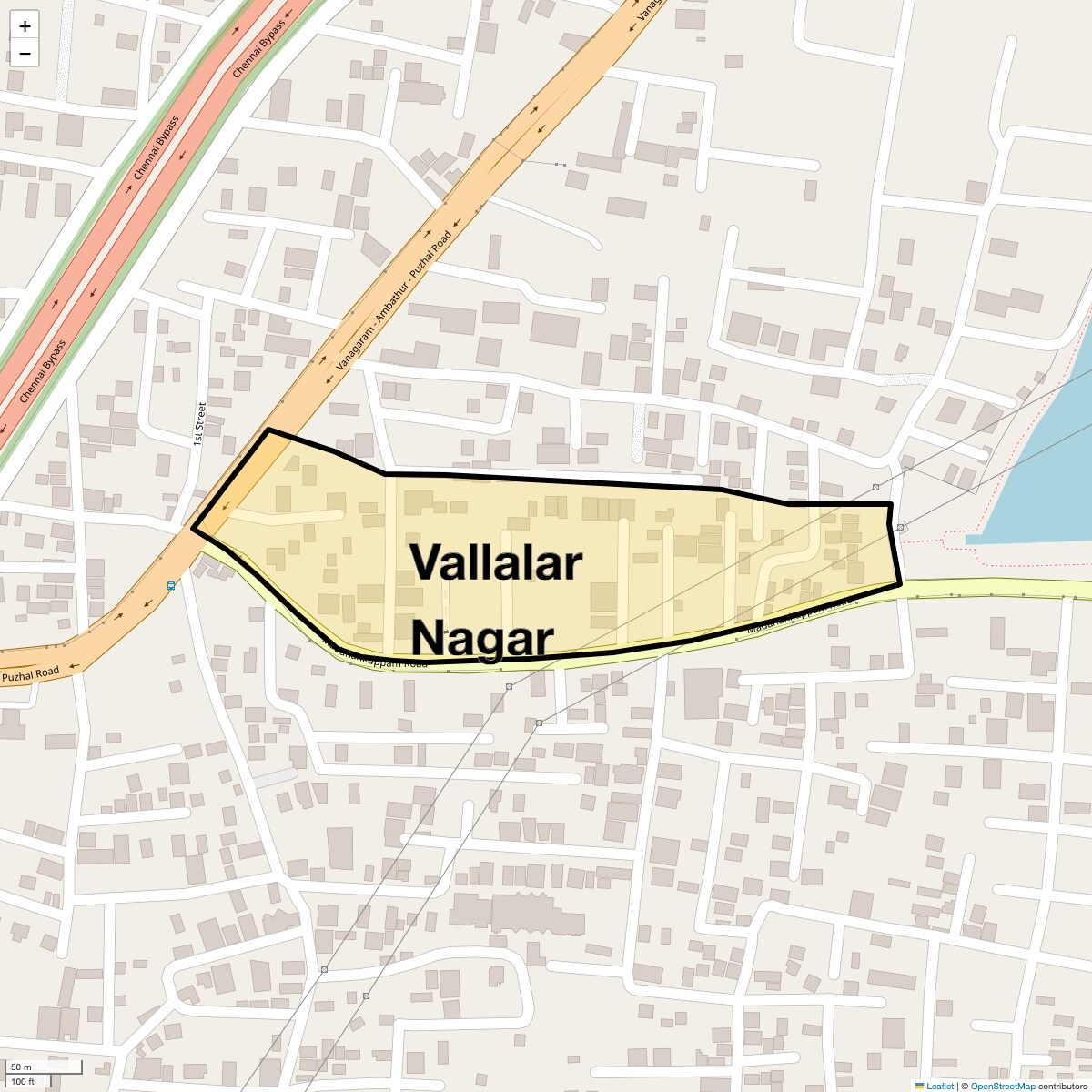 Location Map of Vallalar Nagar, Chennai