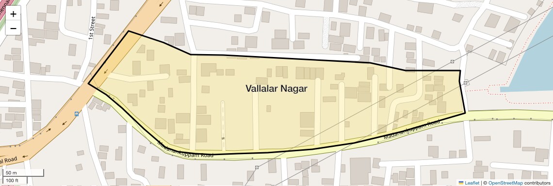 Location Map of Vallalar Nagar, Chennai